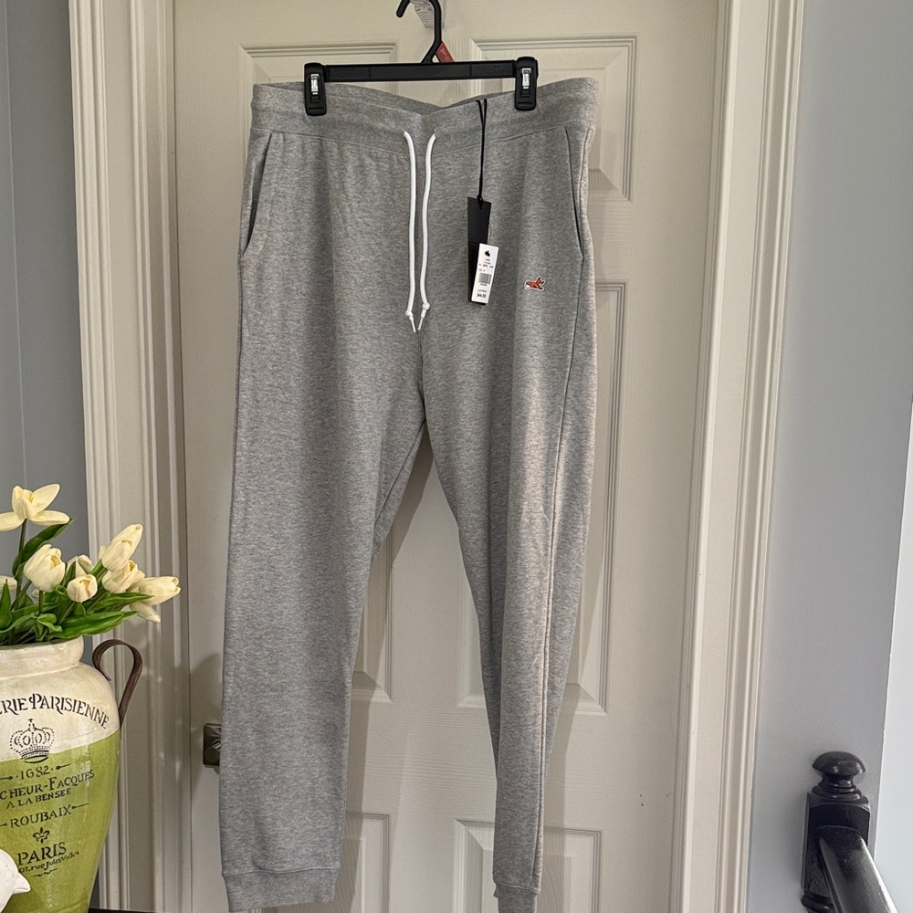 Akoo Light Gray Sweatpants with Red Logo